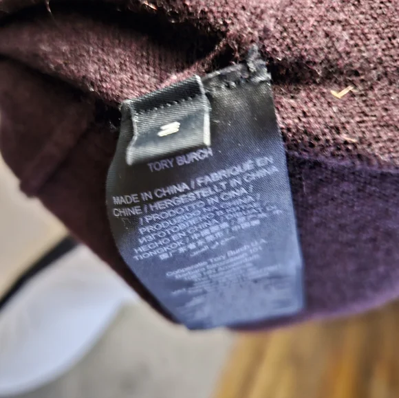 Tory Burch Burgandy Embellished Neckline Sweater - Picture 8 of 8